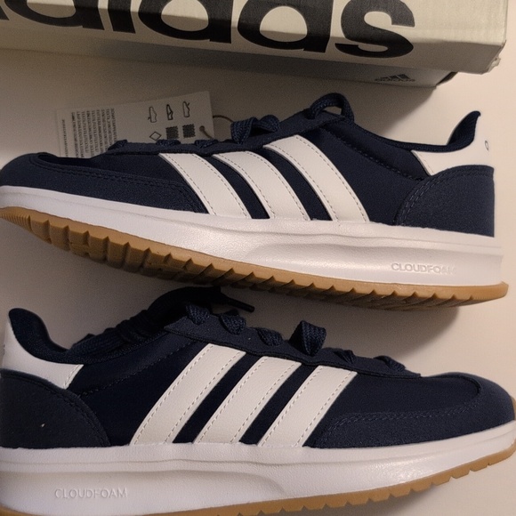 Adidas Run 70s 2.0 J Dark Blue/Cloud White JI2267 Juniors Size 4Y/5.5W Sneakers - Picture 3 of 5